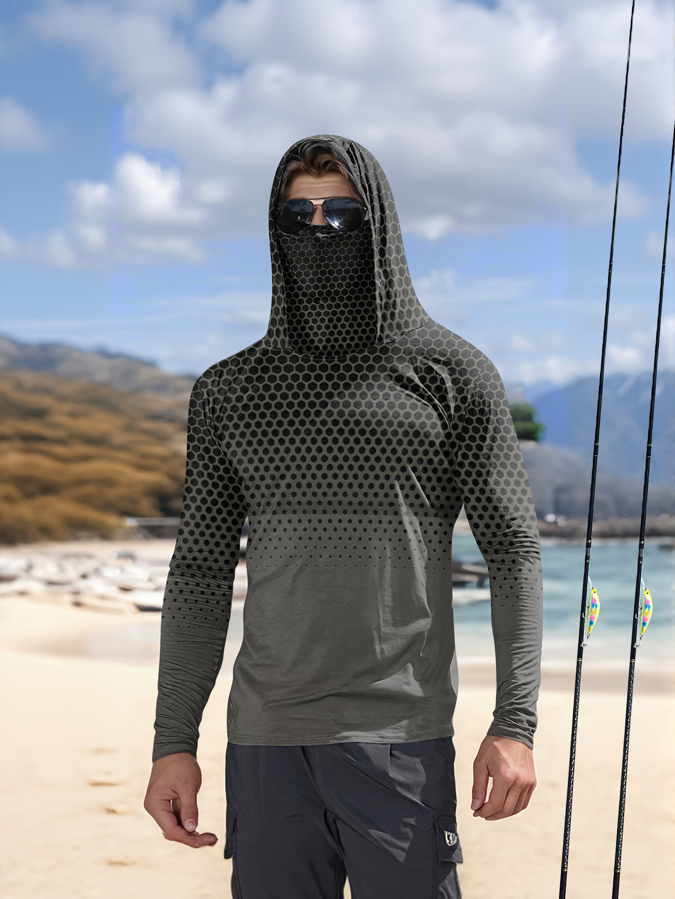 Men Summer UPF50+ Fishing Hood - Fishing Mask Sun Protection recension och pris